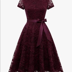 Burgundy lace dress size small - never worn!